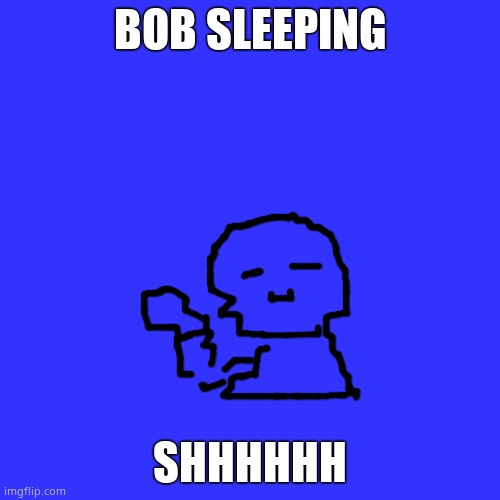 Blank Transparent Square Meme | BOB SLEEPING; SHHHHHH | image tagged in memes,blank transparent square | made w/ Imgflip meme maker