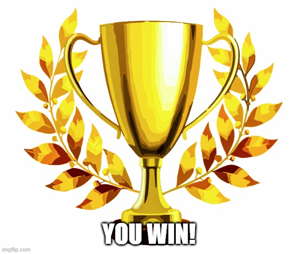 You Win! | YOU WIN! | image tagged in you win | made w/ Imgflip meme maker