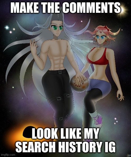 Sayori and Sephiroth | MAKE THE COMMENTS; LOOK LIKE MY SEARCH HISTORY IG | image tagged in sayori and sephiroth | made w/ Imgflip meme maker