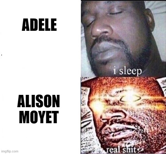 The Adele before Adele |  ADELE; ALISON MOYET | image tagged in i sleep,adele,80s music | made w/ Imgflip meme maker