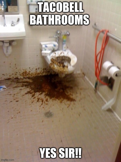tacobell |  TACOBELL BATHROOMS; YES SIR!! | image tagged in girls poop too | made w/ Imgflip meme maker