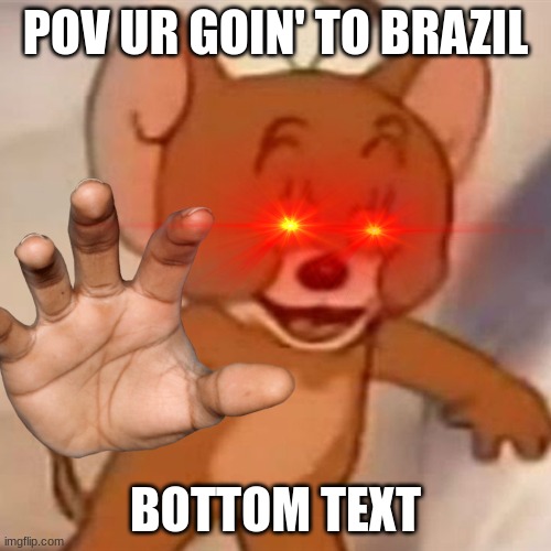 Low Effort Meme | POV UR GOIN' TO BRAZIL; BOTTOM TEXT | image tagged in polish jerry,low effort,bottom text | made w/ Imgflip meme maker