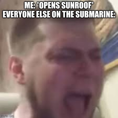 A | ME: *OPENS SUNROOF*
EVERYONE ELSE ON THE SUBMARINE: | image tagged in funny | made w/ Imgflip meme maker