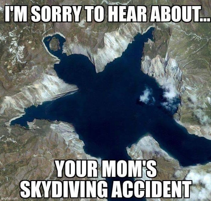 I don’t even know if she was that big in real life | image tagged in memes,funny,memes overload,lmao,skydiving,oops | made w/ Imgflip meme maker
