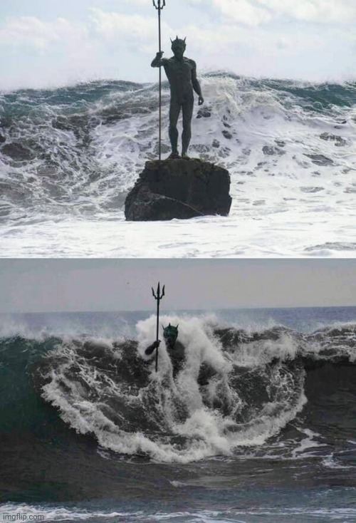 Statue of Poseidon | image tagged in art,right place,the good place,sea life,god | made w/ Imgflip meme maker