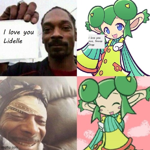 Unfunny, I know. | image tagged in puyo puyo,snoop dogg,rider,i love you too snoop dogg,sega,lidelle | made w/ Imgflip meme maker