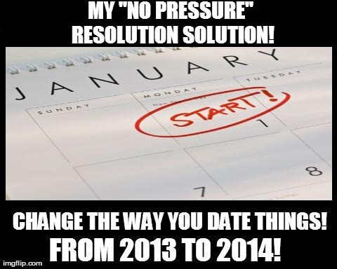 Resolution Solution 2014! | MY "NO PRESSURE" RESOLUTION SOLUTION! | image tagged in funny,new years | made w/ Imgflip meme maker
