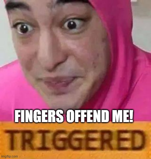 Triggerd | FINGERS OFFEND ME! | image tagged in triggerd | made w/ Imgflip meme maker