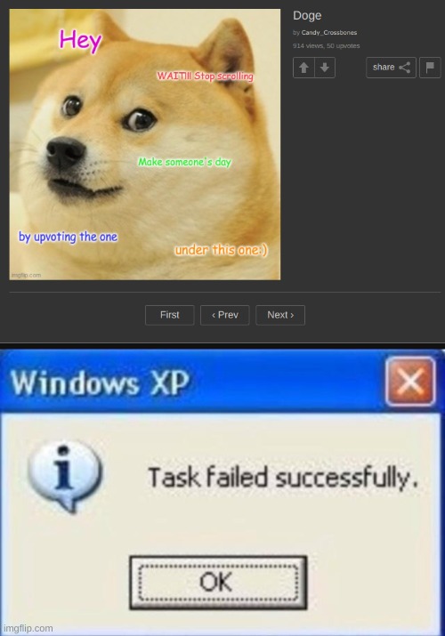 ʞo | image tagged in task failed successfully | made w/ Imgflip meme maker