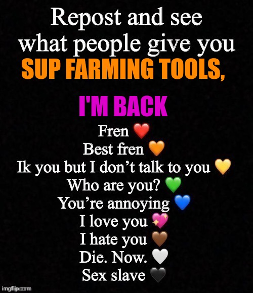 You shovels | I'M BACK; SUP FARMING TOOLS, | image tagged in rate me | made w/ Imgflip meme maker