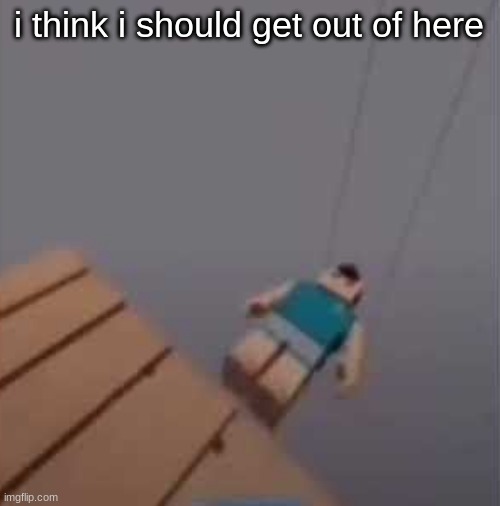 im staying in the discord though | i think i should get out of here | made w/ Imgflip meme maker