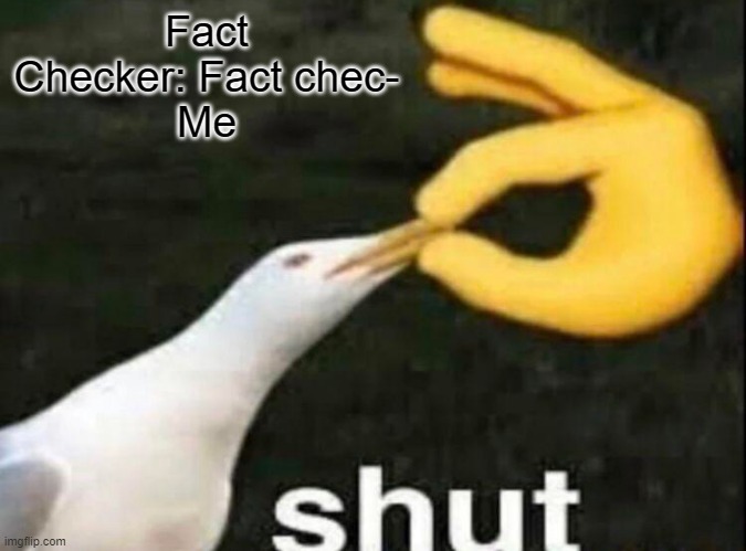 Shut up Fact-Checker or I will fact check your fact check | Fact Checker: Fact chec-
Me | image tagged in shut,fact check | made w/ Imgflip meme maker