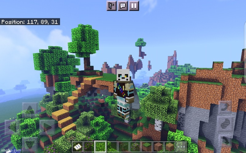 I didn't make the ink sans skin, but I did make quite a couple. | image tagged in minecraft,ink,sans,i made the island | made w/ Imgflip meme maker