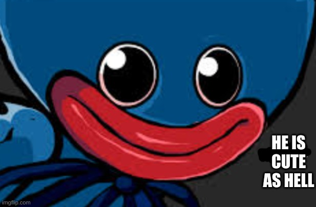 you what (Huggy Wuggy edition) | HE IS CUTE AS HELL | image tagged in you what huggy wuggy edition | made w/ Imgflip meme maker