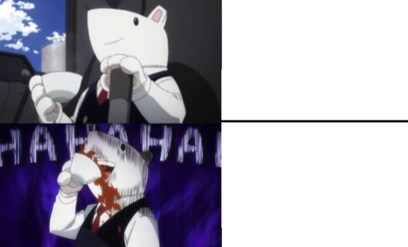 High Quality Good Nezu, Evil Nezu Blank Meme Template