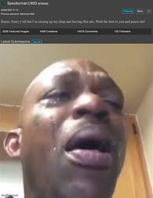 Day 2 of missing him | image tagged in crying dude | made w/ Imgflip meme maker