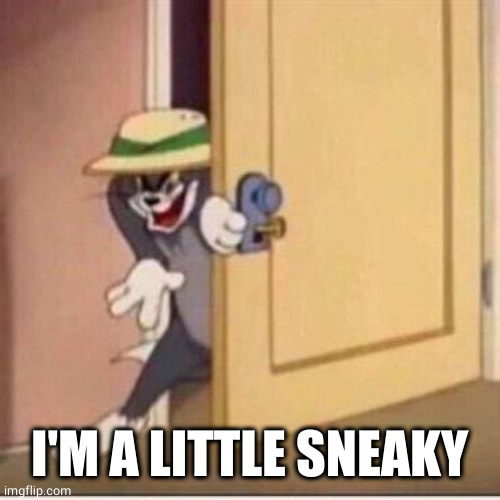 Sneaky tom | I'M A LITTLE SNEAKY | image tagged in sneaky tom | made w/ Imgflip meme maker