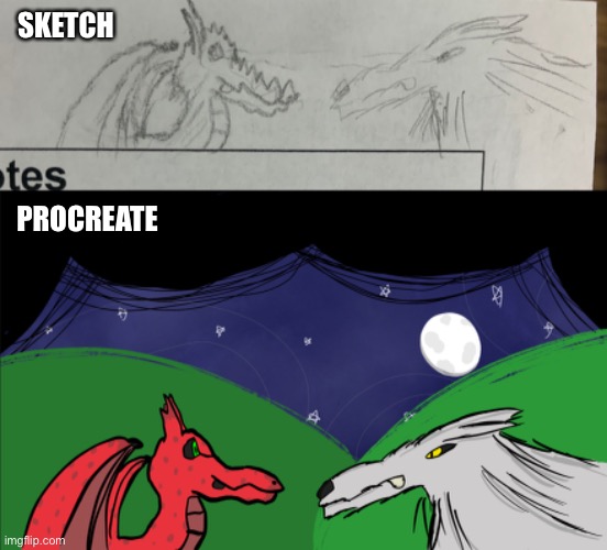 SKETCH; PROCREATE | made w/ Imgflip meme maker