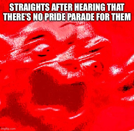 VERY LOUD SCREAMING | STRAIGHTS AFTER HEARING THAT THERE’S NO PRIDE PARADE FOR THEM | image tagged in very loud screaming | made w/ Imgflip meme maker