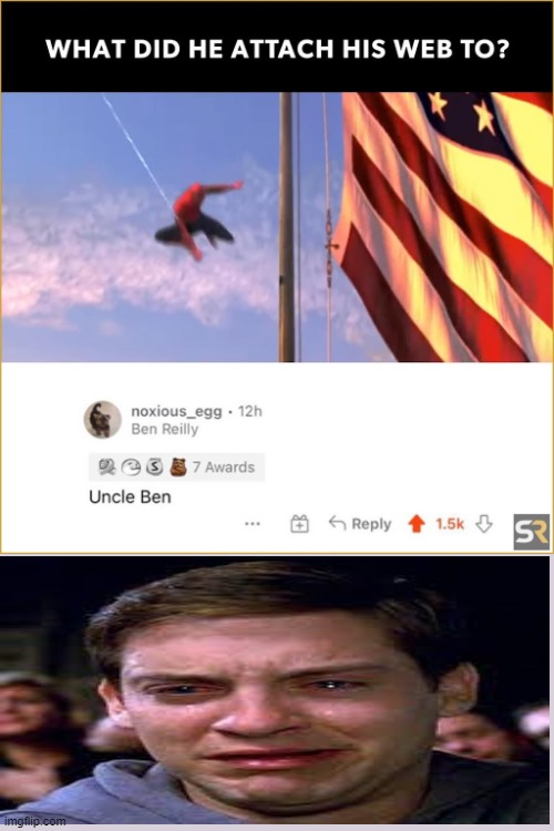 Sad Maguire | image tagged in tobey maguire,crying | made w/ Imgflip meme maker