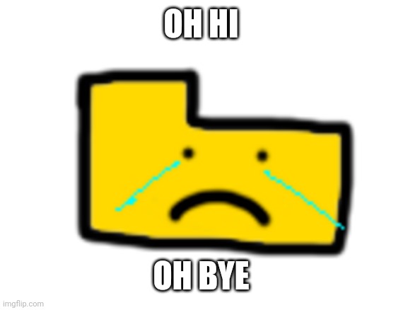 Ron is sad | OH HI; OH BYE | image tagged in ron is sad | made w/ Imgflip meme maker