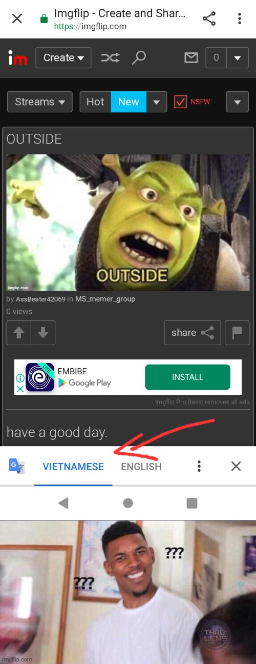 Huh? Why would there be anything in Vietnamese on this site?!?! | image tagged in black guy confused | made w/ Imgflip meme maker
