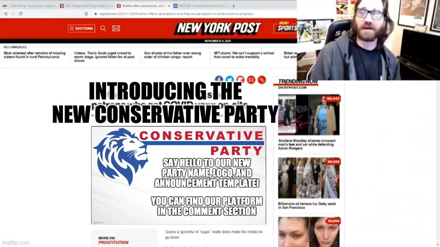 INTRODUCING THE NEW CONSERVATIVE PARTY | made w/ Imgflip meme maker