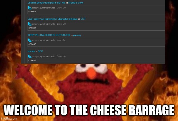 cheese | WELCOME TO THE CHEESE BARRAGE | image tagged in cheese,memes,meme comments | made w/ Imgflip meme maker