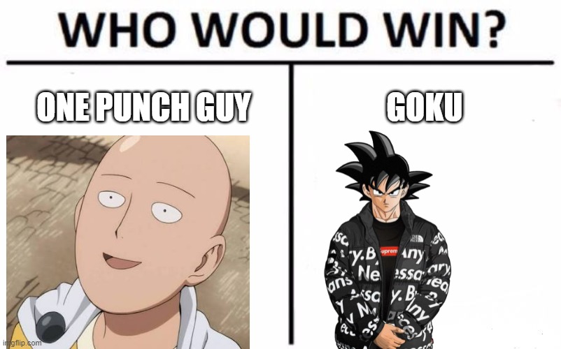 Mod note: dude who tf Is one punch guy? I know one punch MAN not guy | ONE PUNCH GUY; GOKU | image tagged in memes,who would win | made w/ Imgflip meme maker