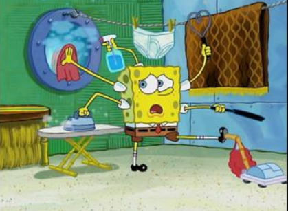 Spongebob cleaning meme Blank Meme Template