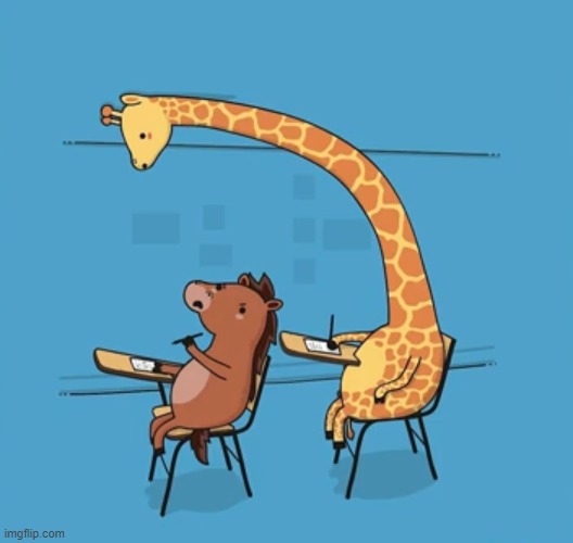 so that's how the giraffes cheat in their exam | image tagged in comics | made w/ Imgflip meme maker