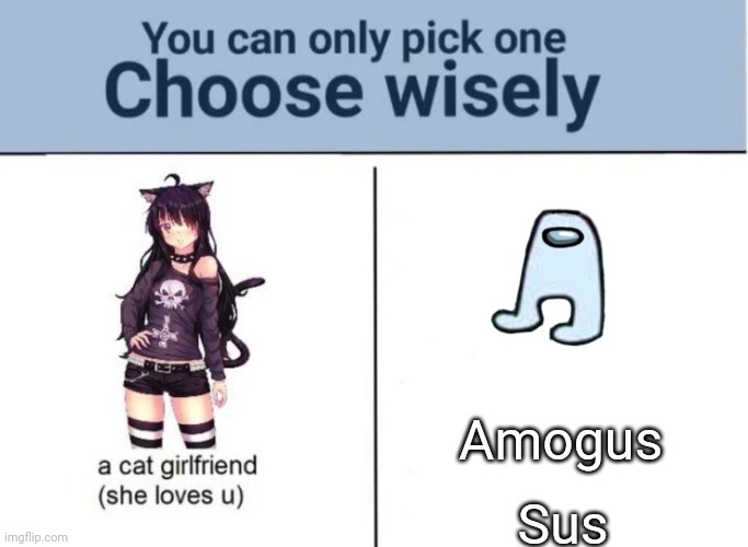 Lol | Amogus; Sus | image tagged in choose wisely | made w/ Imgflip meme maker