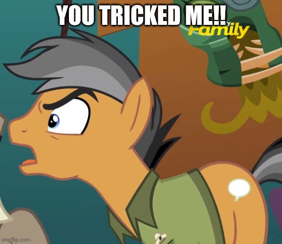 YOU TRICKED ME!! | image tagged in quibble pants,my little pony friendship is magic,got rick rolled | made w/ Imgflip meme maker