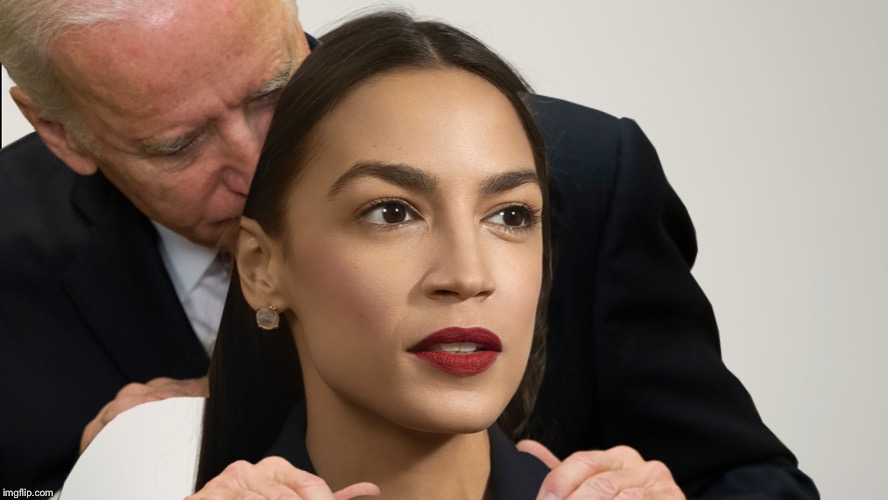 High Quality aoc Getting sniffed Blank Meme Template