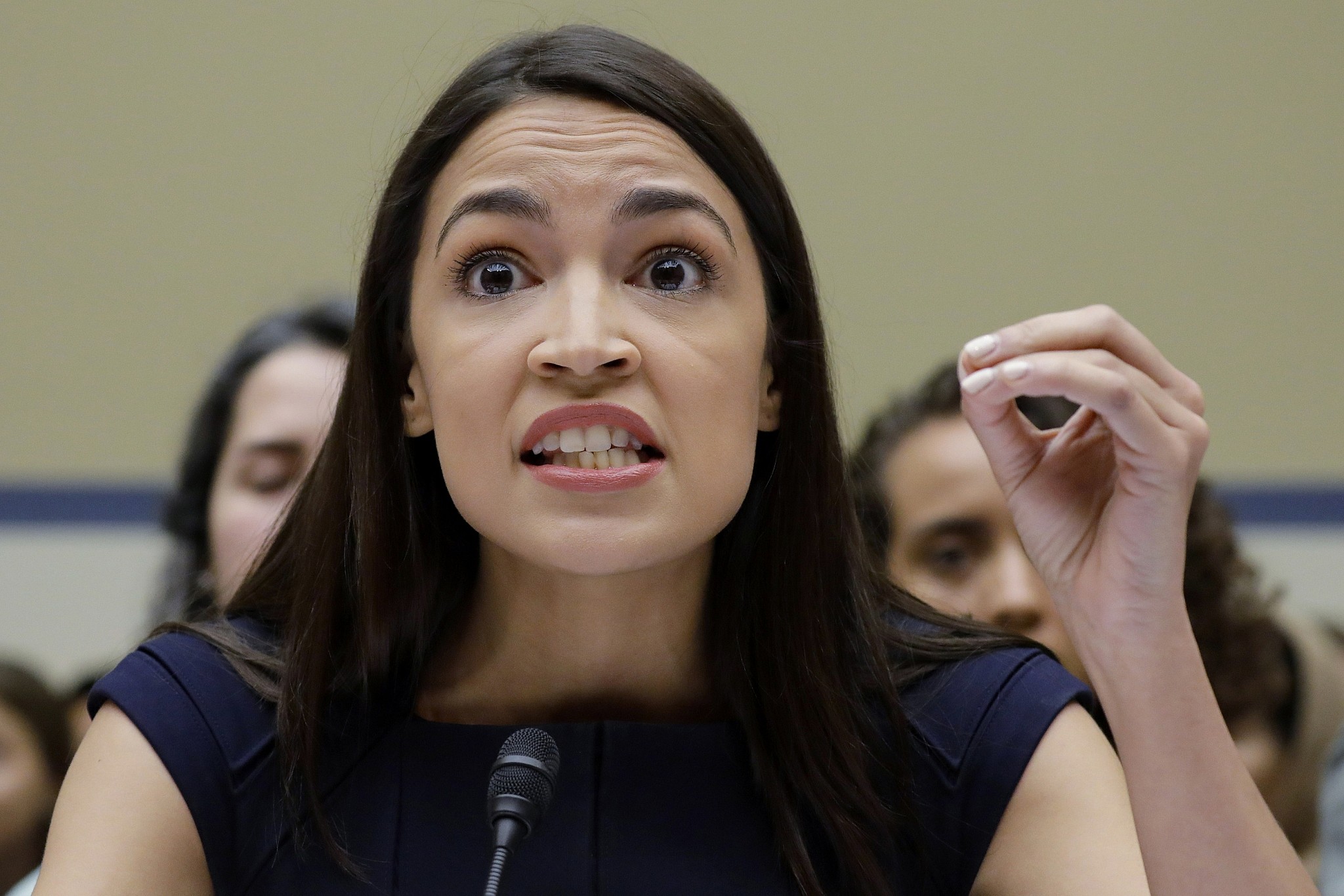 aoc Zero sign & crooked jaw Blank Meme Template