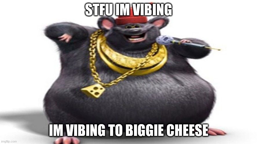 stfu | STFU IM VIBING; IM VIBING TO BIGGIE CHEESE | made w/ Imgflip meme maker
