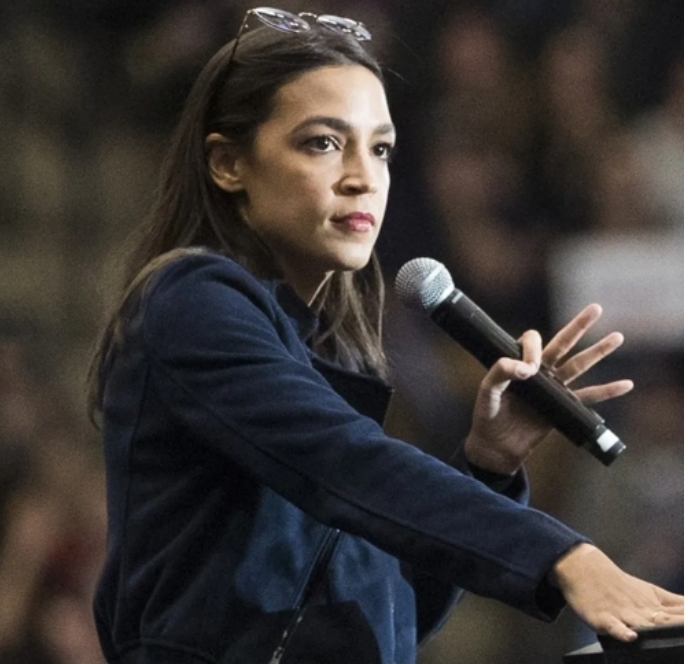 High Quality aoc flashes White Power sign with mic Blank Meme Template