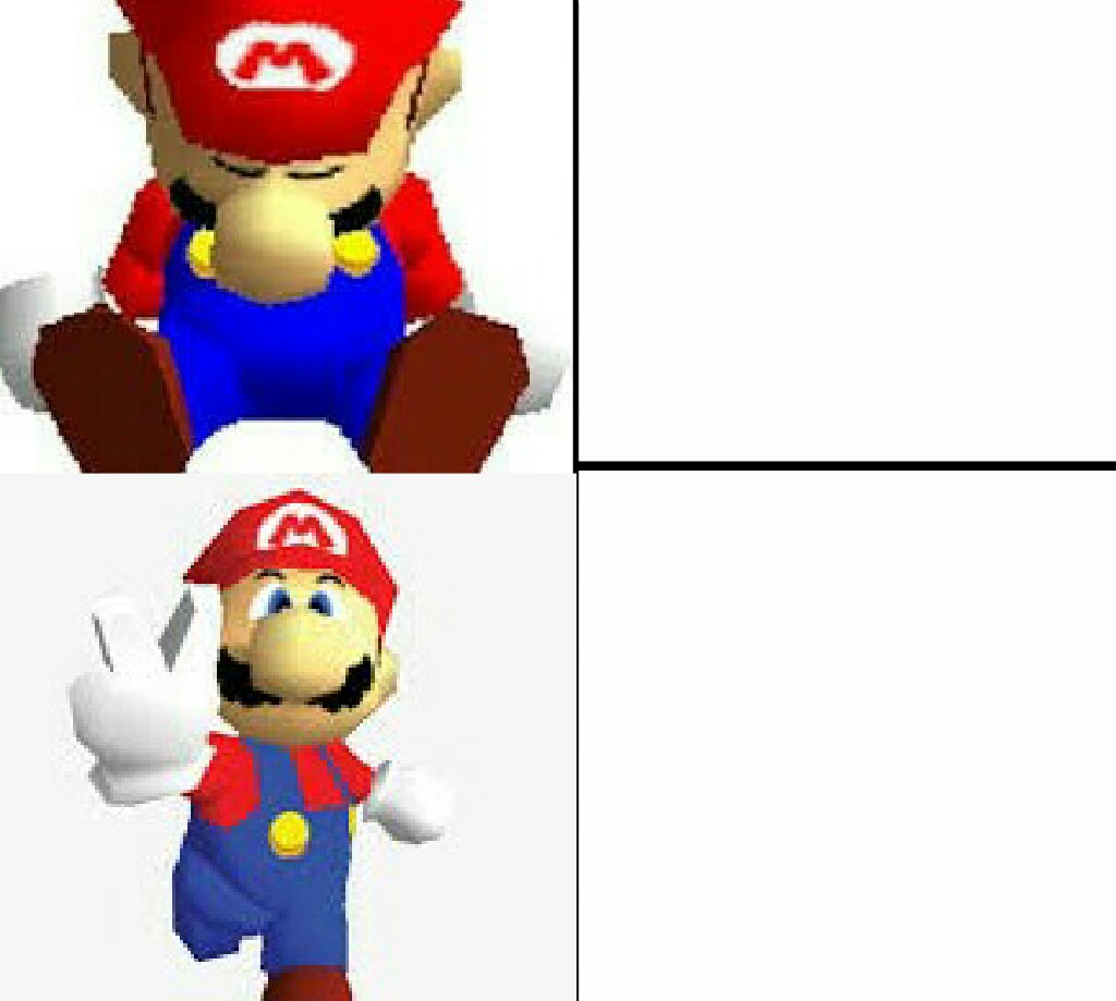 High Quality Sleepy Mario Blank Meme Template