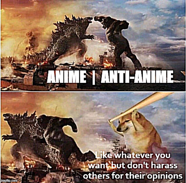 based & doge-bat pilled | image tagged in anime vs anti-anime,anime,anti-anime,based,and,doge bat pilled | made w/ Imgflip meme maker