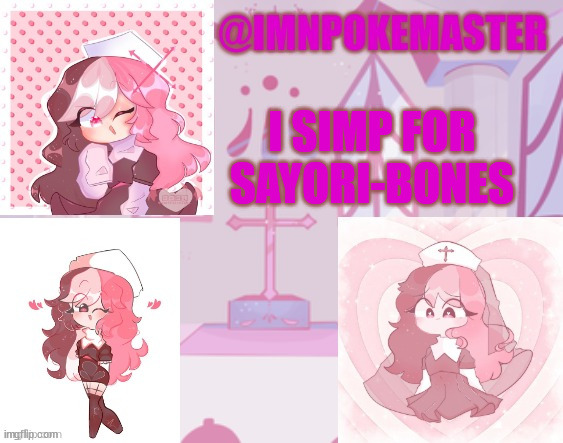 Human sarv temp | I SIMP FOR SAYORI-BONES | image tagged in human sarv temp | made w/ Imgflip meme maker