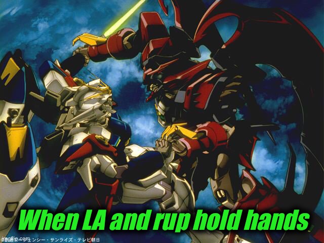The struggle to win power | When LA and rup hold hands | made w/ Imgflip meme maker