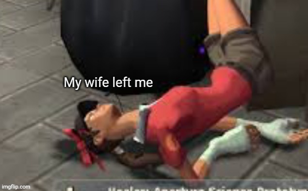 Scout my wife left me | image tagged in scout my wife left me | made w/ Imgflip meme maker