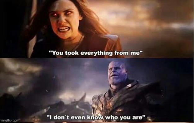 Thanos and Wanda | image tagged in thanos and wanda | made w/ Imgflip meme maker