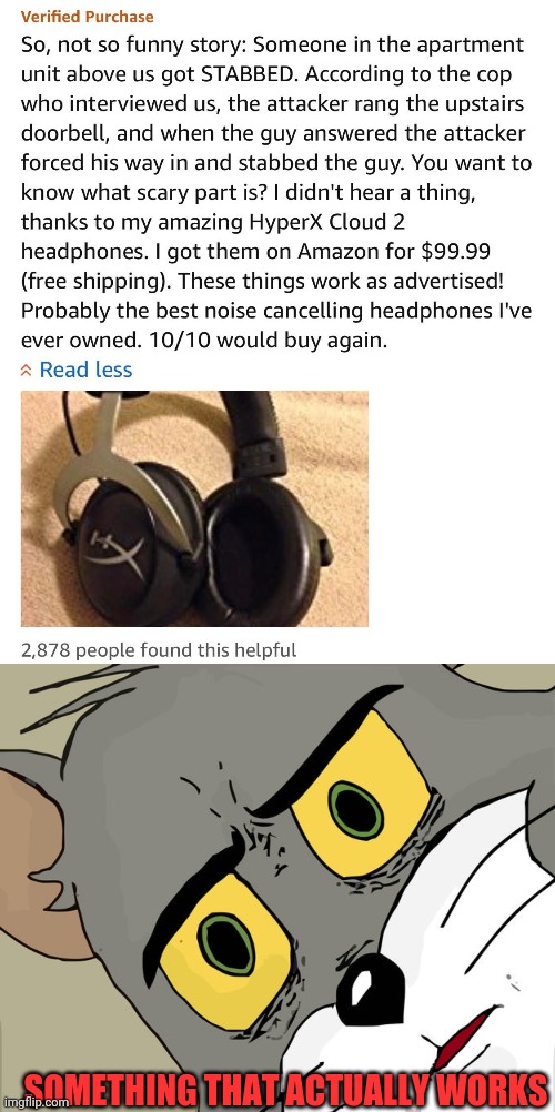 Cant hear nothing |  SOMETHING THAT ACTUALLY WORKS | image tagged in memes,unsettled tom,noise cancelling,oblivious,i dont know what i am doing | made w/ Imgflip meme maker