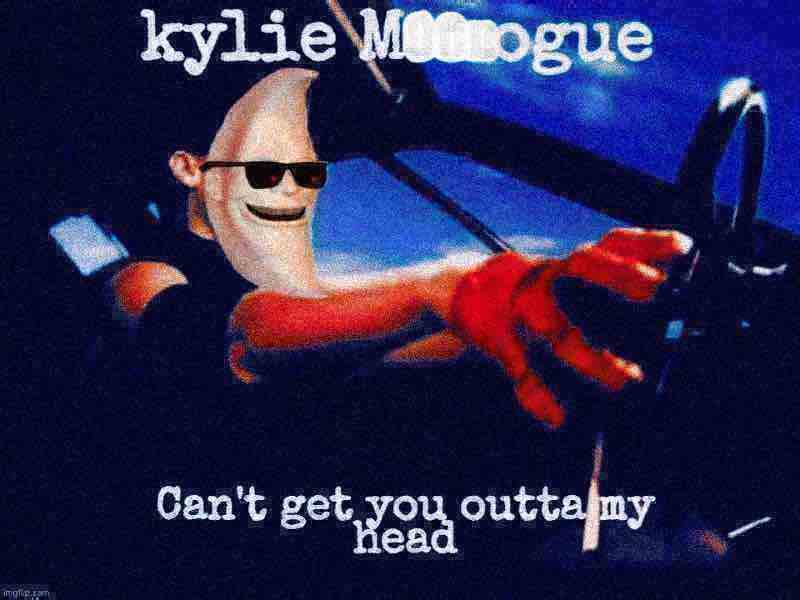 Kylie M00nogue deep-fried Blank Meme Template