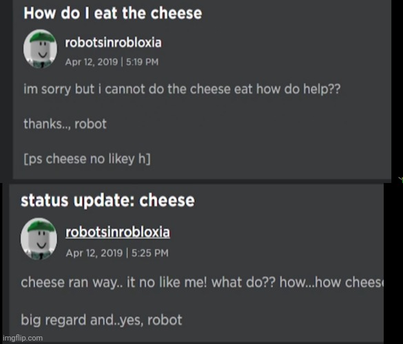 It's been two years and we still haven't gotten a part 3 in the robotsinrobloxia saga | made w/ Imgflip meme maker