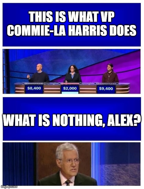 THIS IS WHAT VP COMMIE-LA HARRIS DOES WHAT IS NOTHING, ALEX? | made w/ Imgflip meme maker