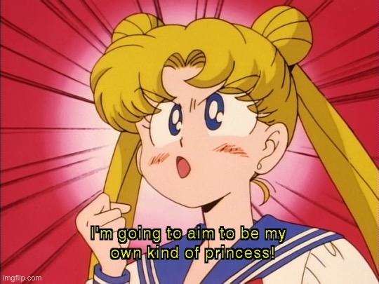 Aw yeah | image tagged in sailor moon i m going to aim to be my own kind of princess,sailor moon,my,own,kind of,princess | made w/ Imgflip meme maker