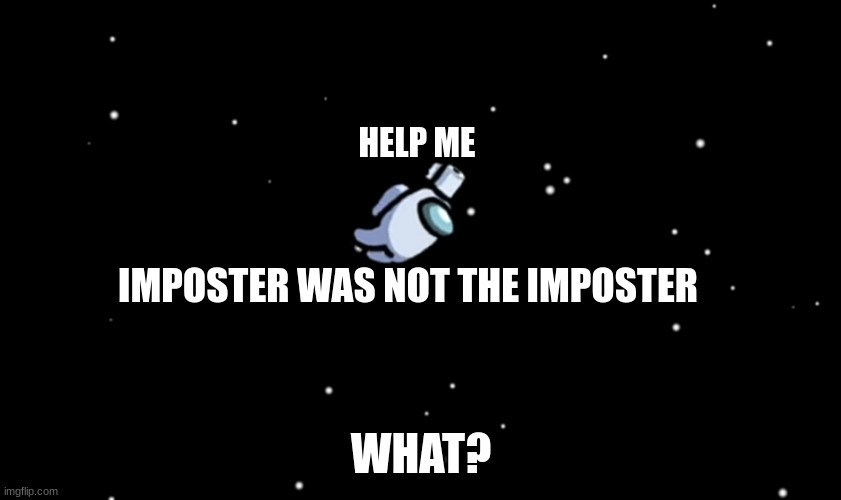 What? | HELP ME; IMPOSTER WAS NOT THE IMPOSTER; WHAT? | image tagged in among us ejected | made w/ Imgflip meme maker