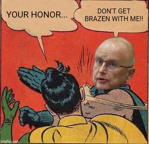 This judge is awesome. | YOUR HONOR... DON'T GET BRAZEN WITH ME!! | image tagged in memes | made w/ Imgflip meme maker